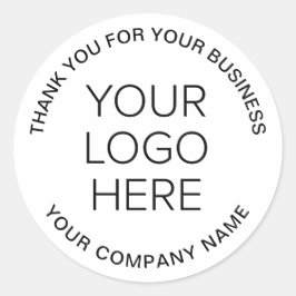 Adesivo Redondo Logotipo comercial Obrigado