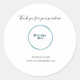 Adesivo Redondo Logotipo comercial Obrigado
