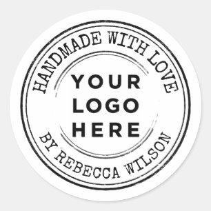 Adesivo Redondo Logotipo comercial personalizado feito à mão
