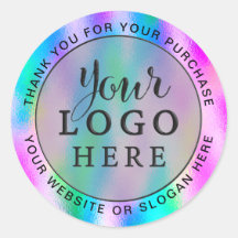 Logotipo comercial personalizado holográfico iride