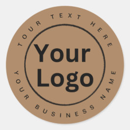 Adesivo Redondo Logotipo comercial simples marrom