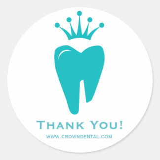 Adesivo Redondo Logotipo Coroa Dentista Dentist Dom Cute Blue
