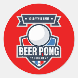 Adesivo Redondo Logotipo customizável do competiam de Pong da