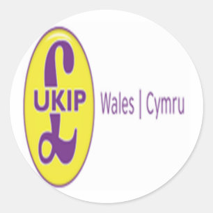 Adesivo Redondo Logotipo Cymru do UKIP Wales
