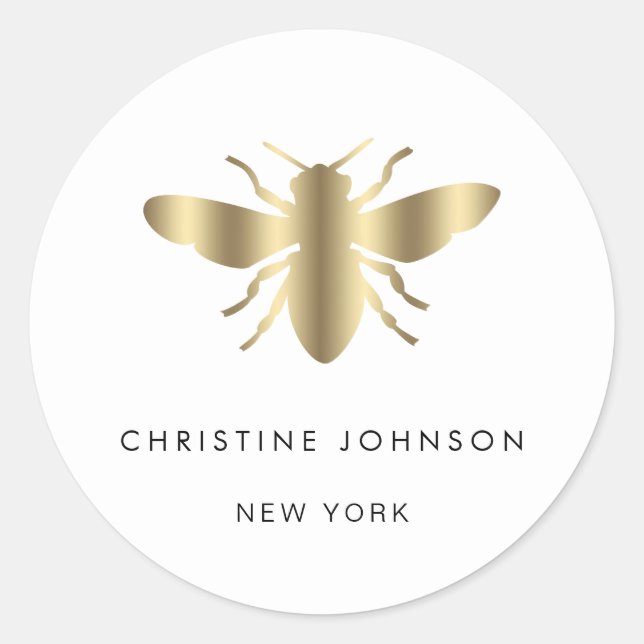 Adesivo Redondo logotipo da abelha (Frente)