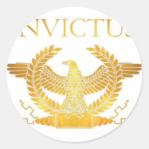 Adesivo Redondo logotipo da águia do ouro invictus