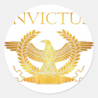 Adesivo Redondo logotipo da águia do ouro invictus