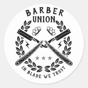 Adesivo Redondo Logotipo da barbearia