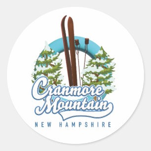 Adesivo Redondo logotipo da Cranmore Mountain New Hampshire Ski