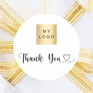 Adesivo Redondo Logotipo da empresa obrigado a cores