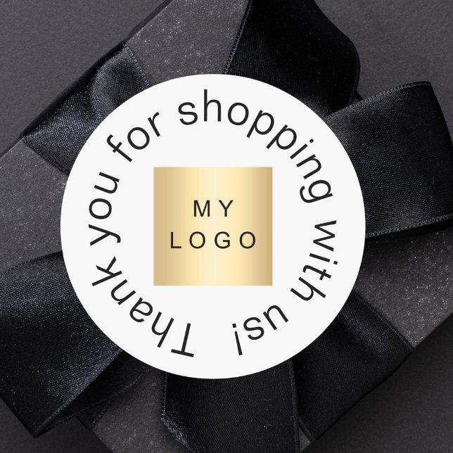 Adesivo Redondo Logotipo da empresa — obrigado simples (Criador carregado)