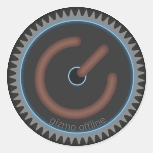 Adesivo Redondo Logotipo da empresa Offline do Gizmo (Frente)