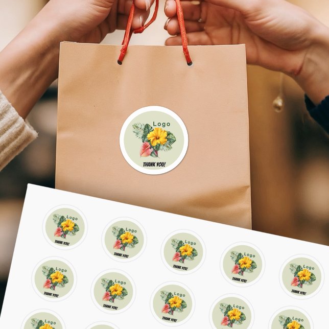 Adesivo Redondo Logotipo da empresa redonda Obrigado Vinhetas do c (Criador carregado)