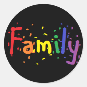 Adesivo Redondo Logotipo da família de LGBT