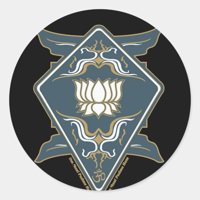 Adesivo Redondo Logotipo da Flor Lotus (Frente)
