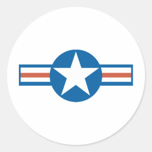 Adesivo Redondo Logotipo da Força Aérea Vintage_2