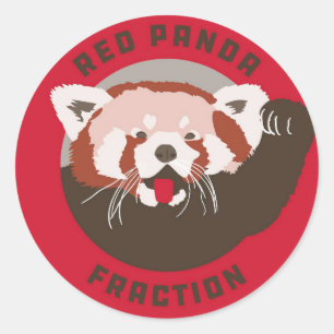 Adesivo Redondo Logotipo da fração da panda vermelha