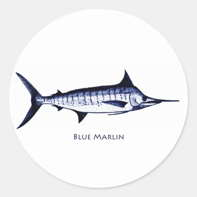 Adesivo Redondo Logotipo da Marlin azul (Frente)