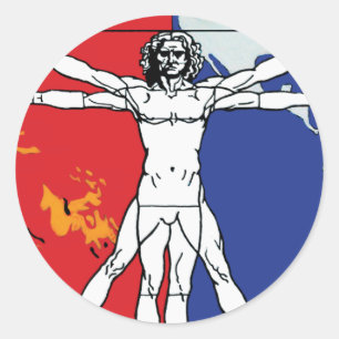 Adesivo Redondo Logotipo da Missão Skylab 2 Vitruvian Man