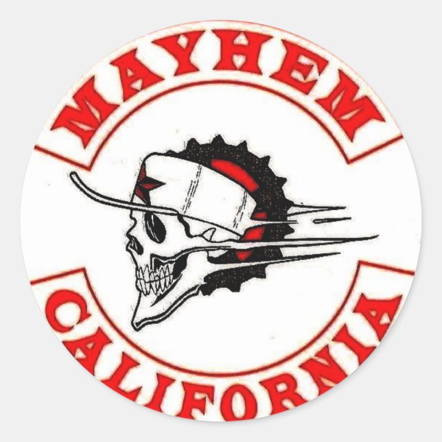 Adesivo Redondo Logotipo da Moto Mayhem (Frente)