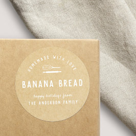 Adesivo Redondo Logotipo da padaria Férias Baking Gift Kraft
