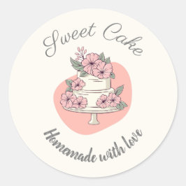 Adesivo Redondo Logotipo da Padaria Sweet Cake