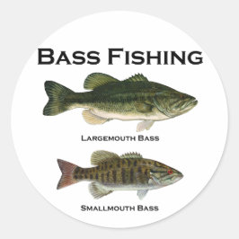Adesivo Redondo Logotipo da pesca da perda (largemouth -