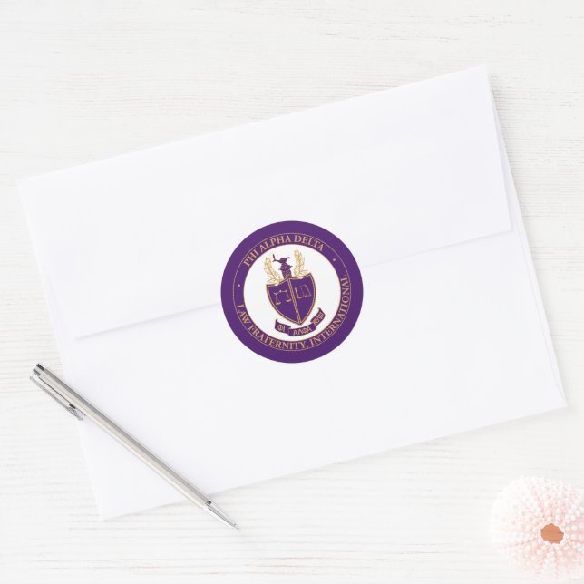 Adesivo Redondo Logotipo da Phi Alpha Delta (Envelope)