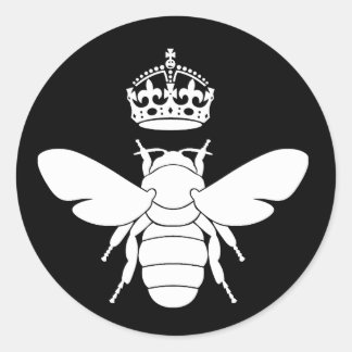 Adesivo Redondo Logotipo da Rainha Branca... Você É Uma Abelha Rai