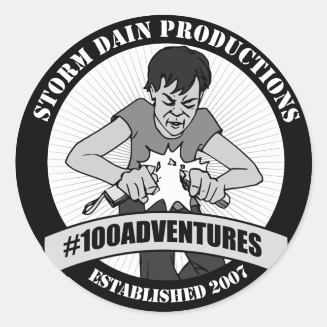 Adesivo Redondo Logotipo da Storm Dain Productions (Frente)