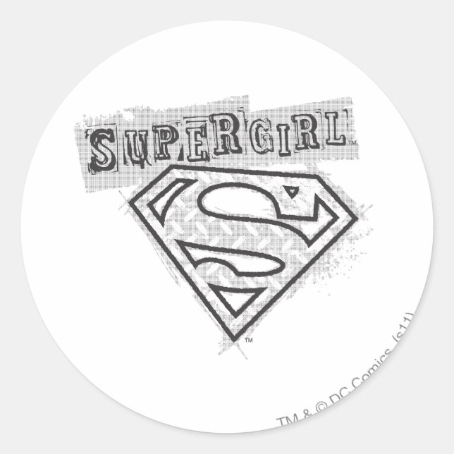 Adesivo Redondo Logotipo da Supergirl 1 (Frente)