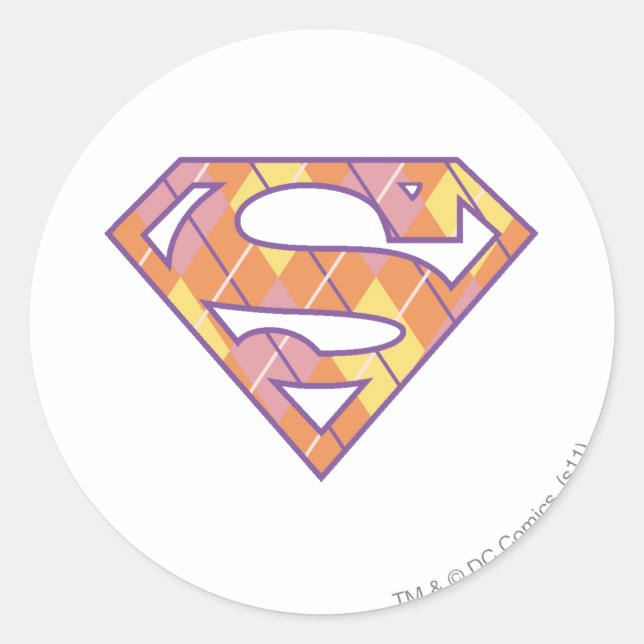 Adesivo Redondo Logotipo da Supergirl Argyle (Frente)