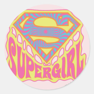 Adesivo Redondo Logotipo da Supergirl Groovy