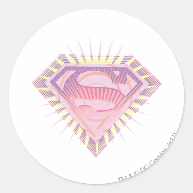 Adesivo Redondo Logotipo da Supergirl Rad (Frente)