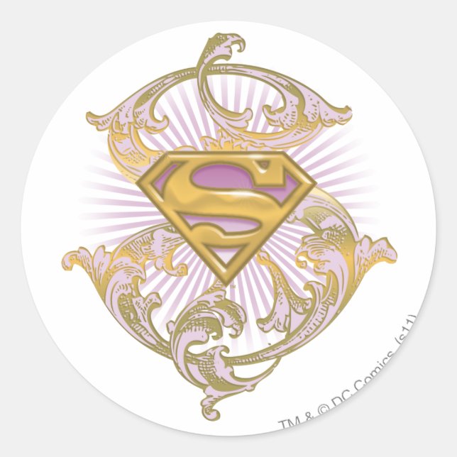 Adesivo Redondo Logotipo da Supergirl Starbust (Frente)