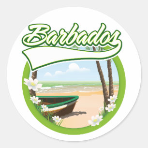 Adesivo Redondo logotipo da viagem Barbados