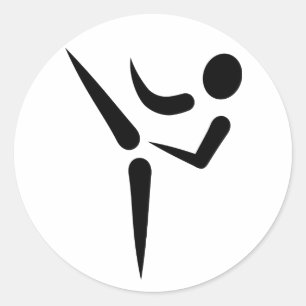 Adesivo Redondo Logotipo das artes marciais do karaté