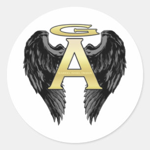 Adesivo Redondo Logotipo das asas Gabriel Angel Design