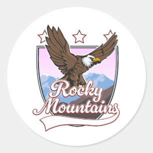 Adesivo Redondo Logotipo das Montanhas Rochosas