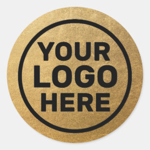 Adesivo Redondo Logotipo de adição Dourado moderno