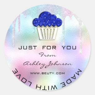 Adesivo Redondo Logotipo de Bolo Caseiro de Padaria Doces Muffins