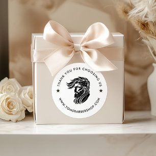 Adesivo Redondo Logotipo de Cabelo Personalizado da Tipografia Bra