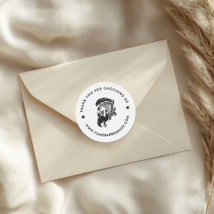 Adesivo Redondo Logotipo de Cabelo Personalizado da Tipografia Pre