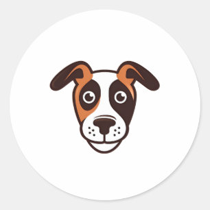 Adesivo Redondo Logotipo de cão engraçado