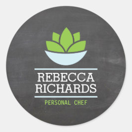 Adesivo Redondo Logotipo de catering para saladas saudáveis