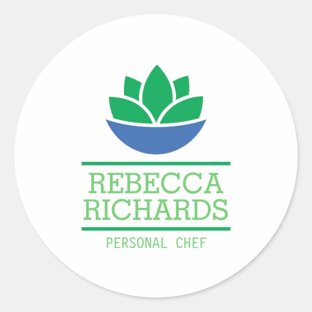 Adesivo Redondo Logotipo de catering para saladas saudáveis (Frente)