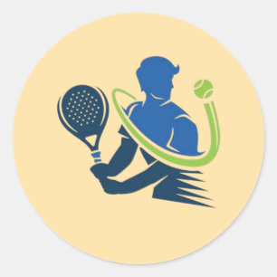 Adesivo Redondo Logotipo de clube de tênis - Ação dinâmica, estilo