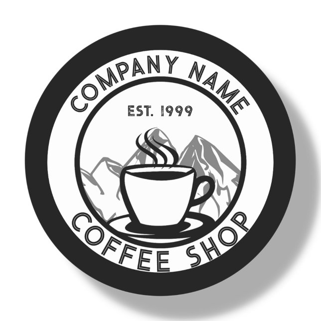 Adesivo Redondo Logotipo de Compro de Café Personalizado (Criador carregado)