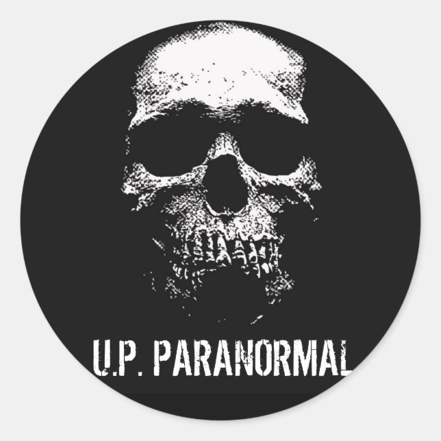 ADESIVO REDONDO LOGOTIPO DE CRÂNIO - FOLHA DE MALHA (Frente)