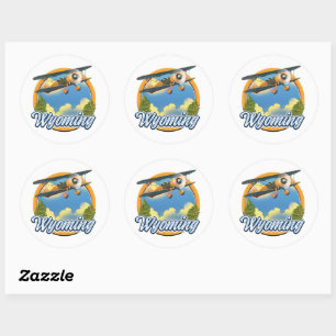 Adesivo Redondo logotipo de desenho animado de Wyoming